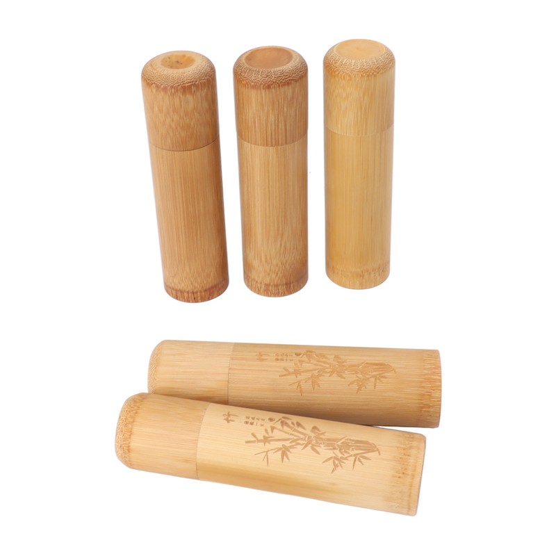 5pcs 12cm Length Travel Bamboo Tea Canister Tea Storage Container