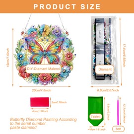 Zyluniy Diamond Painting Erwachsene Kinder,Diamond Painting Fensterbilder Anhänge mit Kette für Kreative Kunstwerke Wandbehang Kits für Fenster Wand Und Eingang Decor