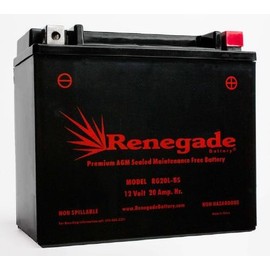 RG20L-BS 400+ CCA's; Battery For Ski-Doo (2017, 2018, 2019, 2020, 2021, 2022) Renegade Adrenaline E-TEC 850 / Renegade Backcounty E-TEC 850 / Renegade X E-TEC 850