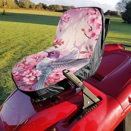 Tomeusey Hummingbird Flowers Lawn Mower Seat Cover Craftsman Lawn Mower Seat Waterproof Heavy Duty Tractors Seat Decor Accessories