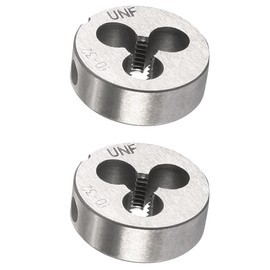 TA-VIGOR 2pcs 10-32 UNF Metric Adjustable Threading Die, Alloy Tool Steel Right Hand Round Die for Processing, Correcting or Cleaning External Threads (Metal, Plastic)