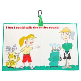 Giggle Golf Talk The Entire Round Golf Towel | Funny Golf Gift