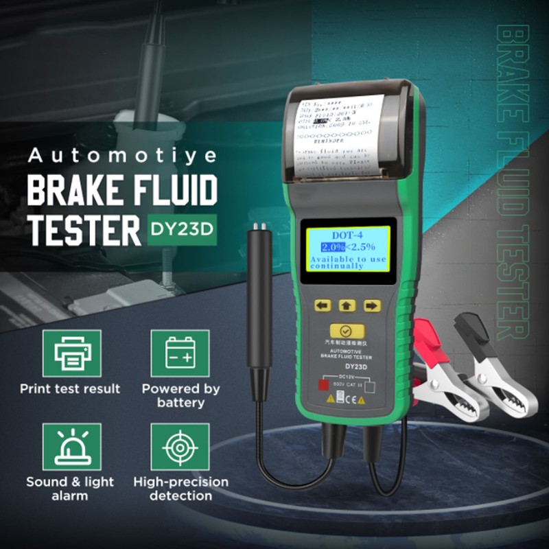 Car Brake Fluid Tester LCD Display Printing Audible Visual Alarm