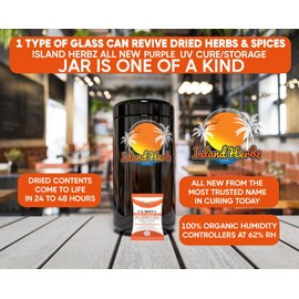 Island Herbz 1 Oz Premium Purple Bio-Photonic UV Glass Storage Jar With Airtight Digital Cure Lid - Preserves Freshness For Herbs, Spices, and Dry Foods, Ensuring Months Of Preservation (1 PACK)