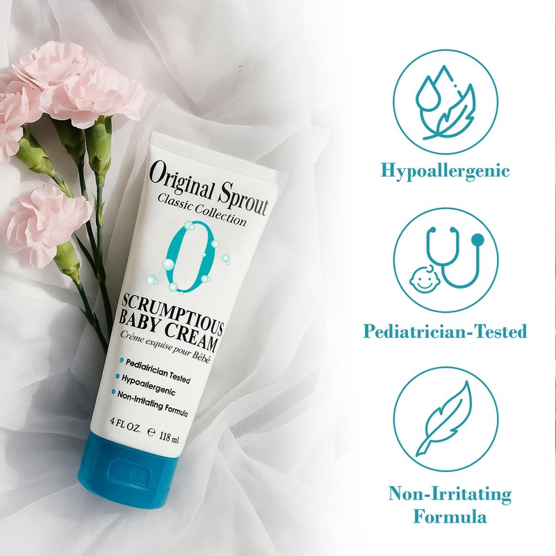 Original Sprout Scrumptious Baby Cream, Gentle Moisturizing Cream for Dry,
