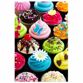 500 Pieces Assorted Cupcake Jigsaw Puzzle for Adults and Kids Big Size Gift Idea (Cupcakes)