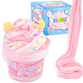 Pink Axolotl Butter Slime Bucket with Fun Axolotl Slime Add Ins, Scented Slime Kit for Kids, Birthday Gifts for Boys & Girls, Classroom Rewards, DIY Stress Relief Toy (10oz)