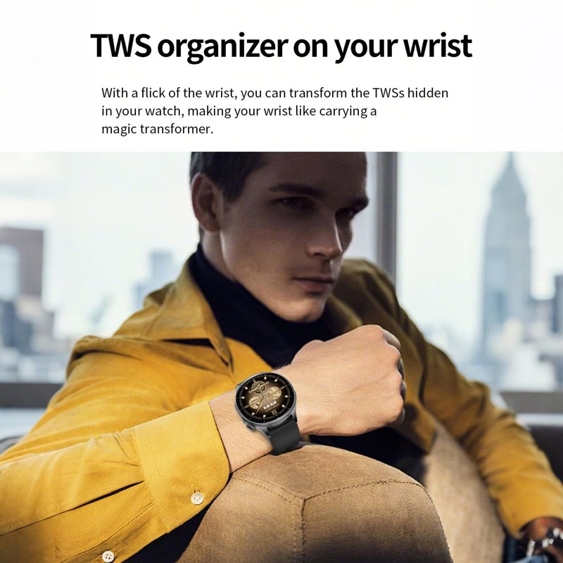 Desong Smart Watch with Earbuds,2 in 1 TWS Smartwatches,1.43" Colorful