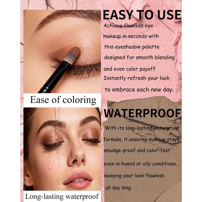 Single Nude Eyeshadow Palette Matte Dark Brown,Smooth Velvet Pressed Powder