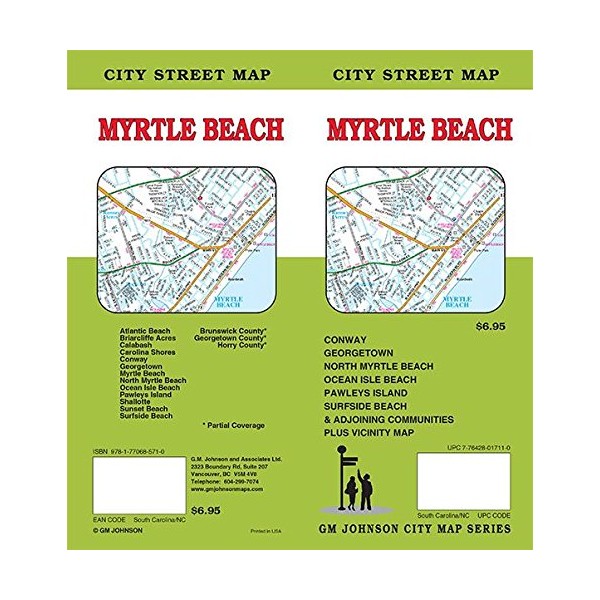 Myrtle Beach, South Carolina / North Carolina Street Map