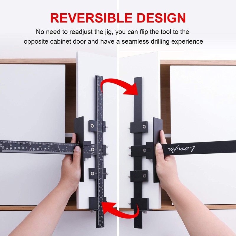 Lonfu Cabinet Hardware Jig for Handles, Adjustable Template with Convenient