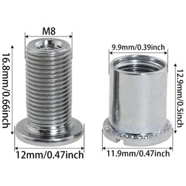 heyous 5PCS Bicycle Accessory Chain Link Female/Male Nut MTB Road Bike Disc Screw Silver Triple Disc Spike Suitable for Bicycle Chainring Conversion