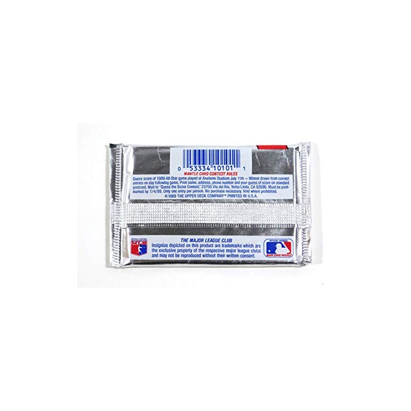 Upper Deck 1989 MLB Baseball Collectible Card Pack (15 Cards)