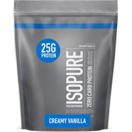 Isopure Zero Carb 100% Pure Whey Isolate Protein Powder | 25g Protein, Lactose Free, Gluten Free, Sugar Free | 15 Servings, 1LB (Creamy Vanilla)
