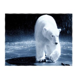 QH 58 x 80 Inch Polar Bear Pattern Super Soft Throw Blanket for Bed Couch Sofa Lightweight Travelling Camping Throw Size for Kids Adults All Season