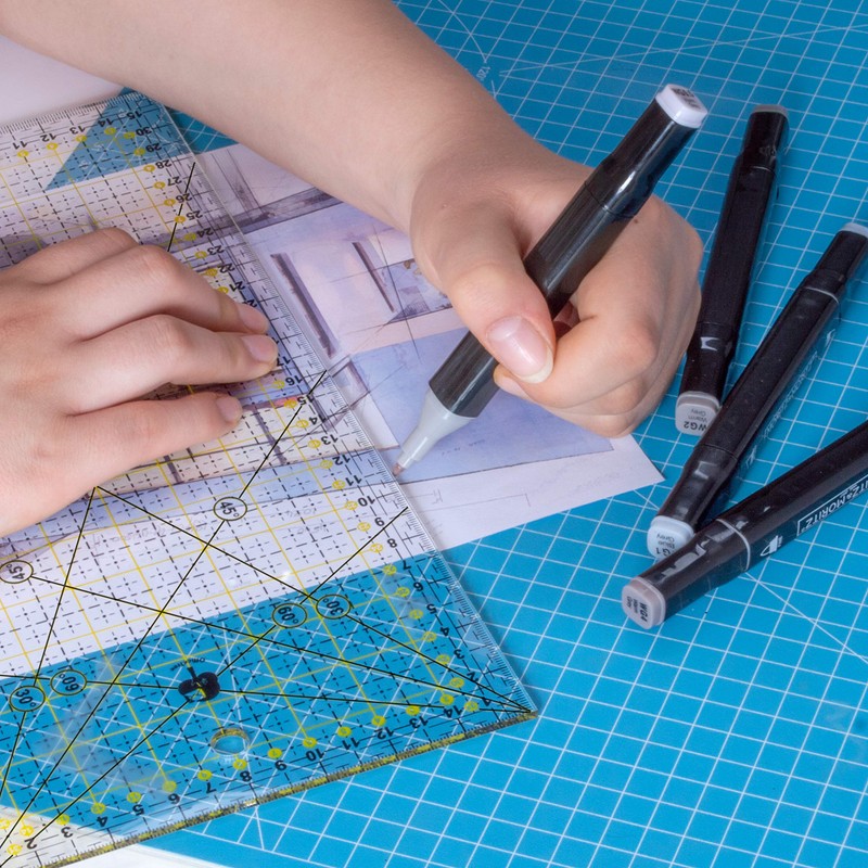 OfficeTree Dressmaking Ruler 30 x 15 cm Patchwork Ruler for
