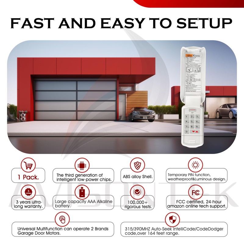 1 Pack OKP-BX Overhead Door Garage Opener Keypad - Compatible