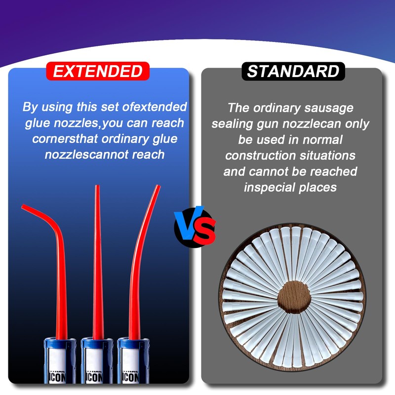 Caulking Nozzle of Caulking Gun, Curved caulking Nozzle applicator, Replacement