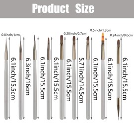 Nail Art Brushes Set, 9 pcs Nail Art Tools, Point Drill Drawing Painting Tools Set, Acrylic Nail Brush Painting Pen, for DIY Nail Art Designs