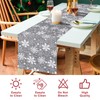 Silver Snowflake Table Runner, 27*275cm/11*108inch Glitter Xmas Long Table Runner