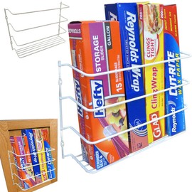 Evelots Wrap/Pan Organizer Rack-Door/Wall Mount-Plastic/Foil Paper-Metal-Set/2