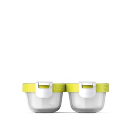 Zoku - Neat Stack - Stackable Food Storage Containers with Color Coded Lids - 4 Piece Set - Freezer and Microwave Safe