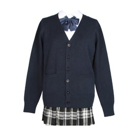 jinghuiyue School Cardigan for Girls, Uniforms, Loose, Knitted, Solid Color, Going to School, High School Students, Thick, For School, navy
