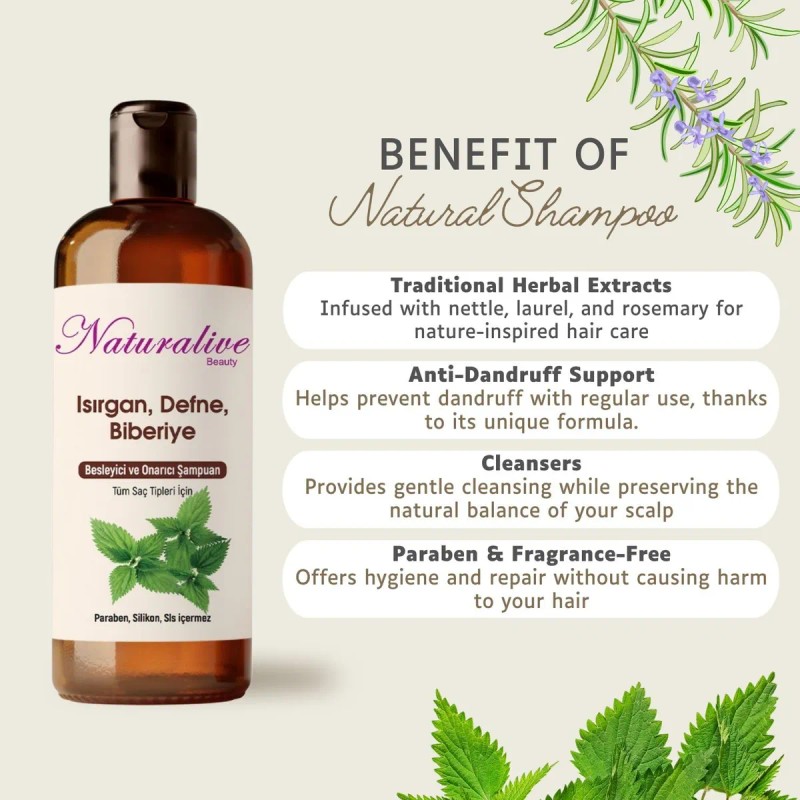 Champú Natural Para El Cabello Reparador Y Proporciona Higie