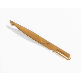 Joey Healy Pro Sculpting Pinzas, herramienta Pro-Performance para cejas, puntas inclinadas y puntiagudas de acero para dar forma precisa a las cejas, funda protectora de viaje