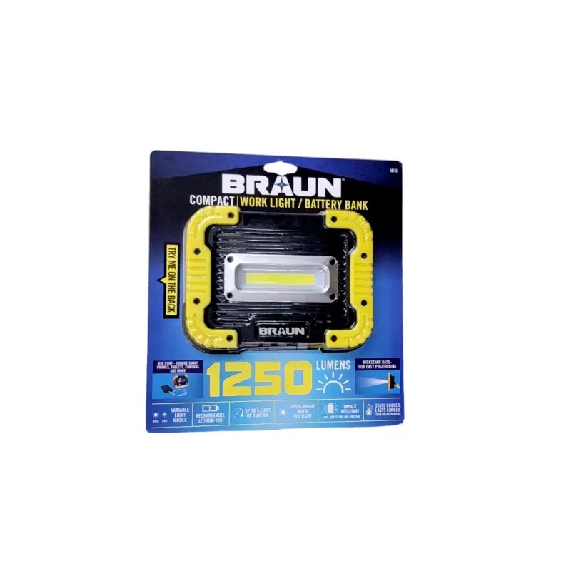 Braun BRAND NEW BRAUN Rechargeble COMPACT WORK LIGHT/BATTERY BANK 1250