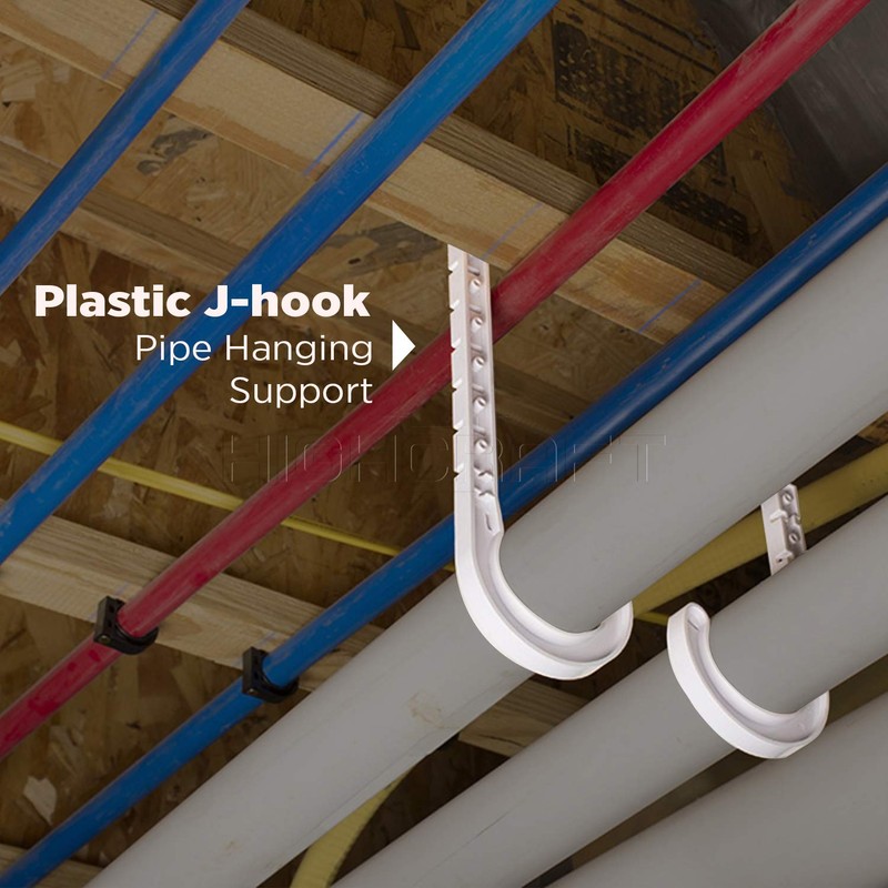 Highcraft PXJHNG004-10 PEX Support J-Hook Hanger with Nails; for 4