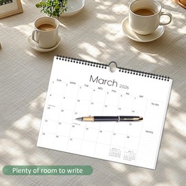 Aesthetic Wall Calendar 2025-2026, 17 Monthly Horizontal Hanging Calendar from August 2025 to December 2026, 14.5" x 11.5" Minimalist Modern & Simple Paper Wall Calendar for School, Home, Office