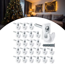 Colcolo 24x Wire Shelf Loop Clips Closet Shelves Clips Heavy Duty Included Clips Screws and Expansion Tubes Wire Shelf Brackets