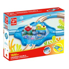 Hape Undersea Figure 8 Play Set | Under Water Inspired Wooden Railway and Train Toy Set for Toddlers, Blue, L: 11.8, W: 2.4, H: 9.4 inch