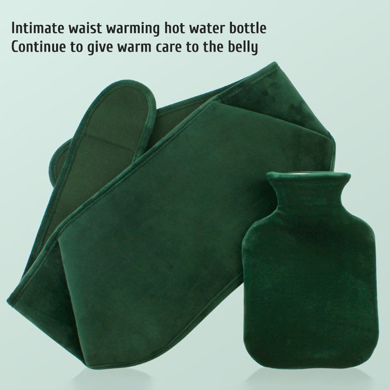 Hot Water Bottle Bag with Warm Plush Waist Cover Belt