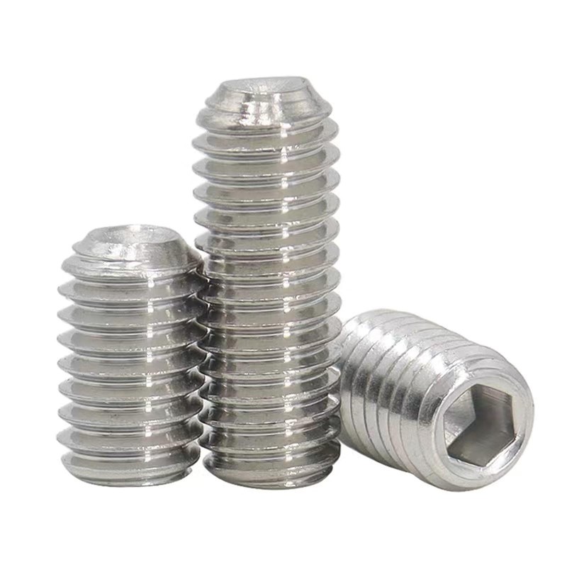 M12-1.75 x 10mm Hex Socket Set Grub Screws,Headless Cup Point,Flat