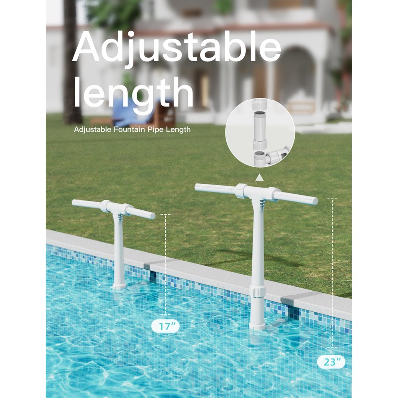 2025 Height Upgrade Pool Fountain for Above Ground/Inground Pools with