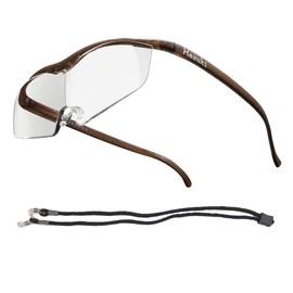Hazuki Loupe Large 1.6x Clear Lens (9 Colors in Total) with Neck Strap and Neck Hanging (Brown) Birthday Gift