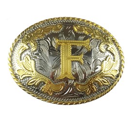通用 LKMY Men's Belt Buckle,3D Golden Letter,Alphabet, Initial,Carving Belt Buckle A~Z,Western Vintage Style Cowboy Belt Buckles Jeans Accessory for Men Women Father's Day, Christmas, Birthday Gift (F)