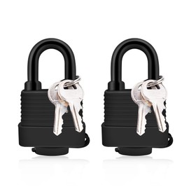 2 Pack Padlock with Keys, Waterproof Shackle Padlocks Outdoor, 40mm Heavy Duty Lock Key Pad Lock, Safety Padlock Laminated Steel for School, Gym Locker, Garage, Shed, Fence