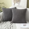 MIULEE Set of 2 Decorative Corduroy Grey Cushion Covers 18x18
