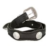 Oregon Trail Coin Conchos Western Leather Scalloped Belt Black 34