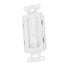 Brush Wall Plate, Cable Entry Wall Plate, Wall Socket for Cable, White, 3 Sizes, Wall Mounting Plate with Screws for Home Electronics (Stand Up)