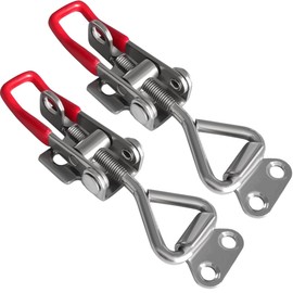 JoyTube Toggle Latch Clamp 4002 with Lock Hole, 304 Stainless Steel Adjustable Heavy Duty Pull Hasp Latches For Smoker Cabinet Tool Box Case Trunk Door, 550Lbs Holding Capacity (2 Pack)
