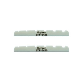 Guyker Bass Guitar Bone Nut - 6 String Flat Bottom Pre-Slotted Bone Nuts Replacement Parts Accessories for PB JB Precision Bass Jazz Bass Set of 2 White, 54x3.5x6mm BTW-5436