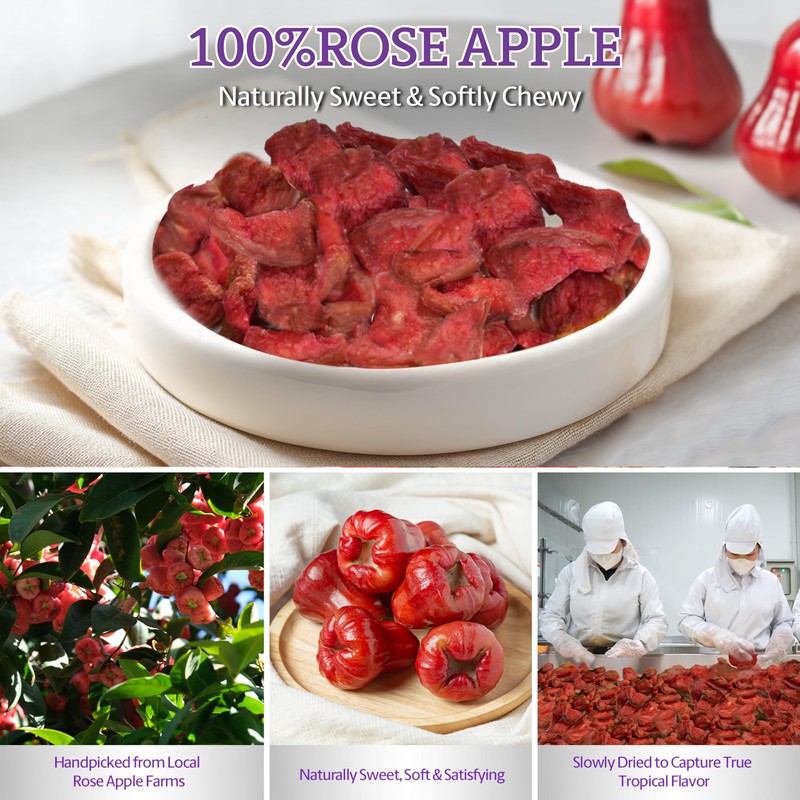 Vinamit Soft Dried Rose-Apple | Dried Plums 3.5 oz Bag