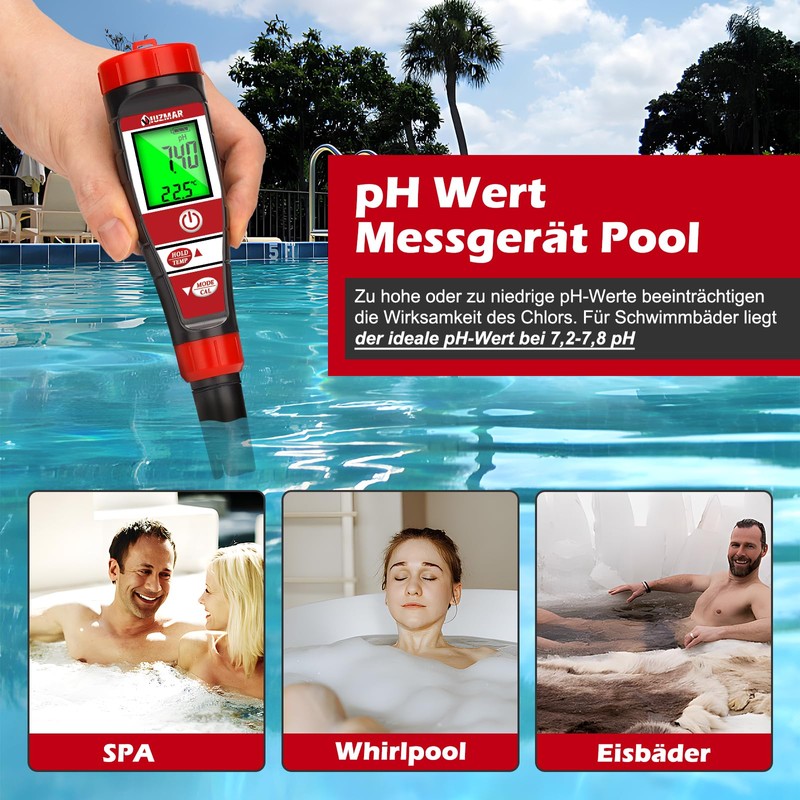UIUZMAR pH Meter Water, pH EC Meter Grow for Hydroponics,