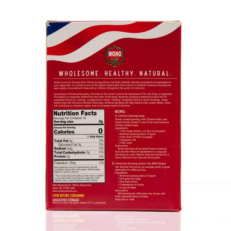 WOHO American Ginseng Half Short Medium (2oz Box)