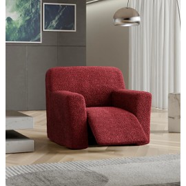 PAULATO BY GA.I.CO. Recliner Slipcover - Recliner Chair Cover - Soft Polyester Fabric Slipcover - 1-Piece Form Fit Stretch Furniture Protector - Microfibra - Burgundy (Recliner Cover)