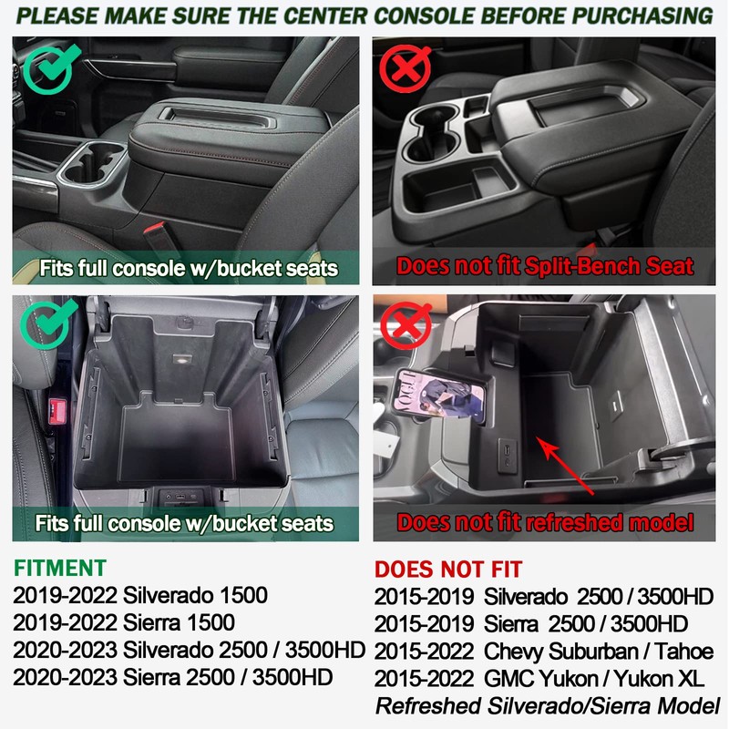 TOPINSTALL New Full Size Tray Compatible with 2019-2022 GMC Sierra